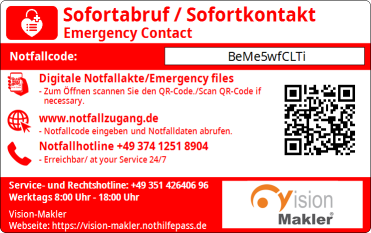 NotHilfePass Rückseite